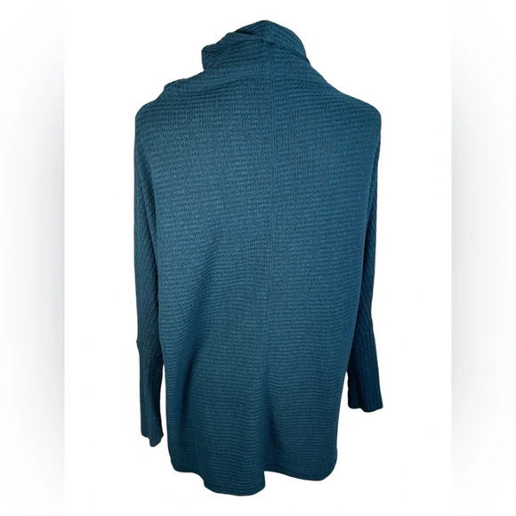 Free People We The Free Kitty Thermal Mock Cowl Neck Ocean Blue Teal XS - Picture 4 of 9